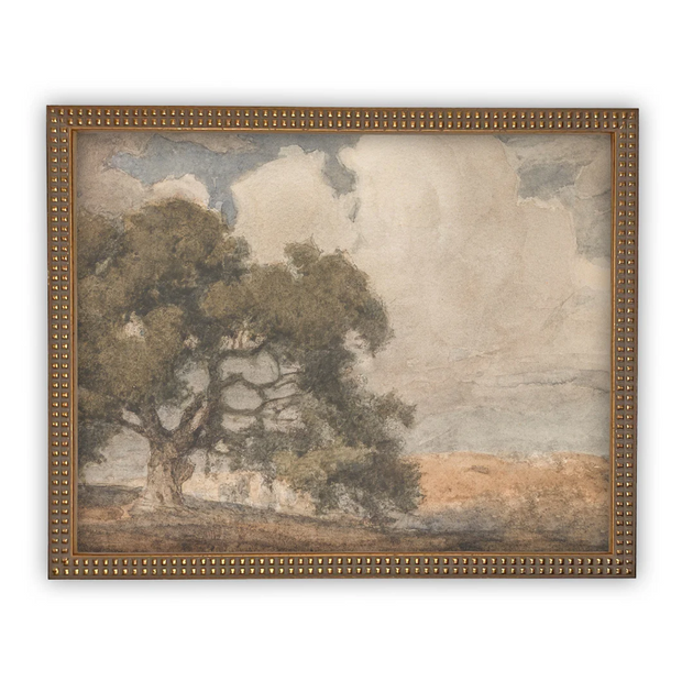 8" x 10" Tree Vintage Framed Canvas Art