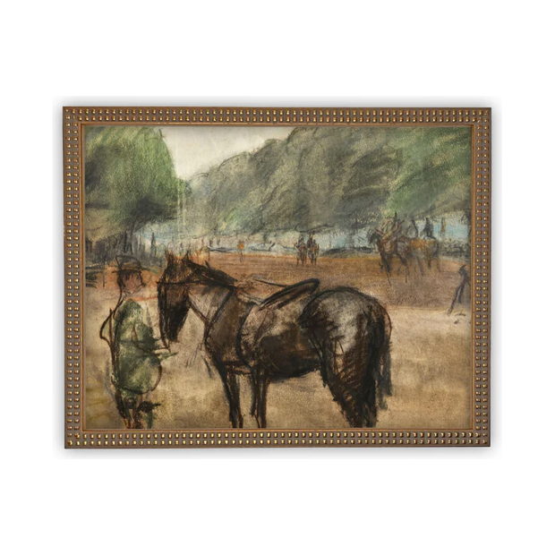 8" x 10" Framed Man and Horse Art