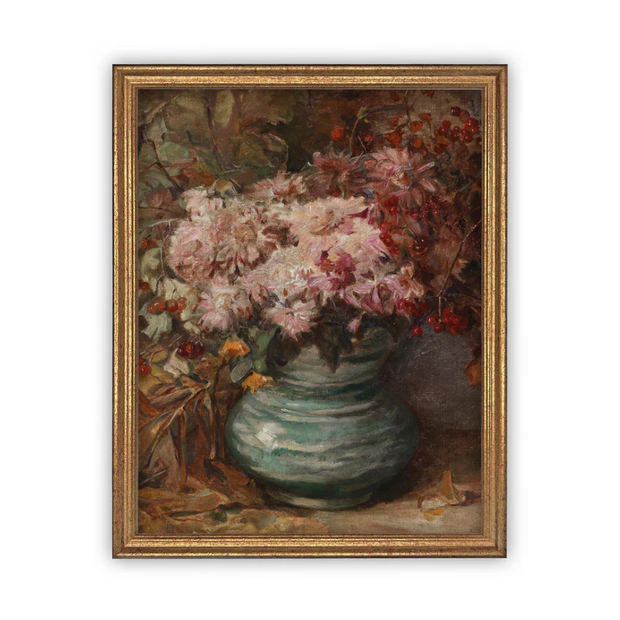 11" x 14" Framed Canvas Botanical Arrangement Art