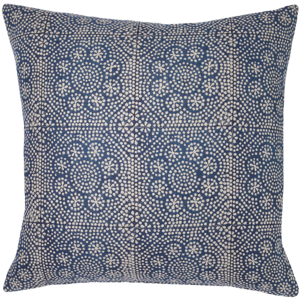 Wisteria Indigo Pillow - 22" x 22"