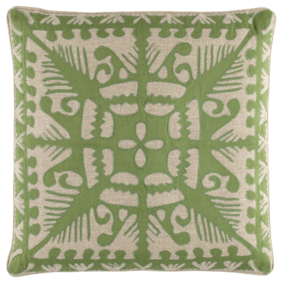 Knight Wood Linen Olive Decorative Pillow - 20