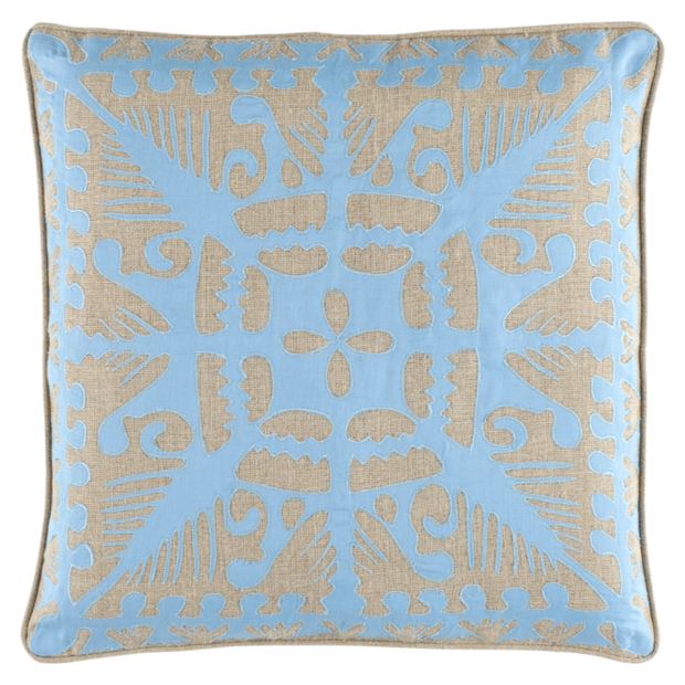 Knight Wood Linen Lapis Decorative Pillow - 20" x 20"