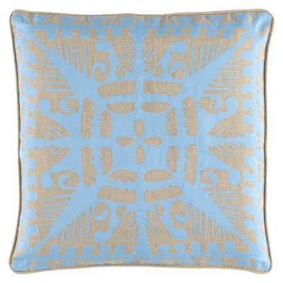 Knight Wood Linen Lapis Decorative Pillow - 20