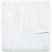 Organic Hand Stitched Light Indigo Quilt - Queen