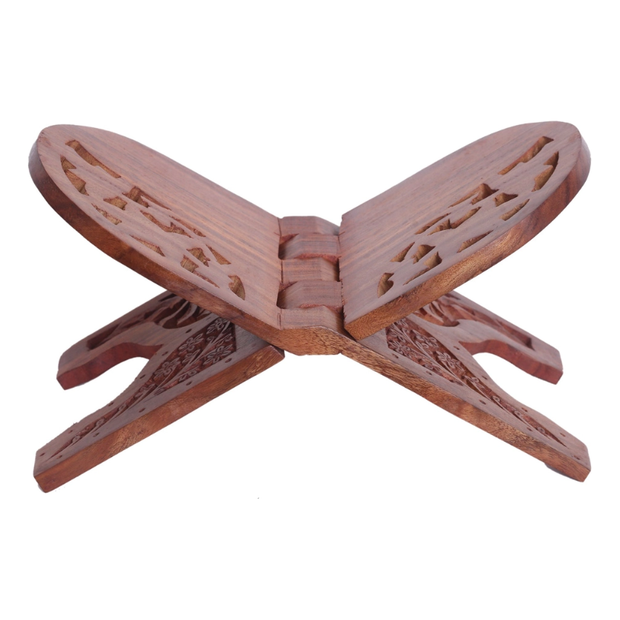 Wooden Floral Carved Book Holder