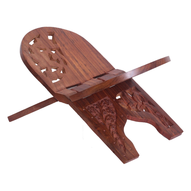 Wooden Floral Carved Book Holder