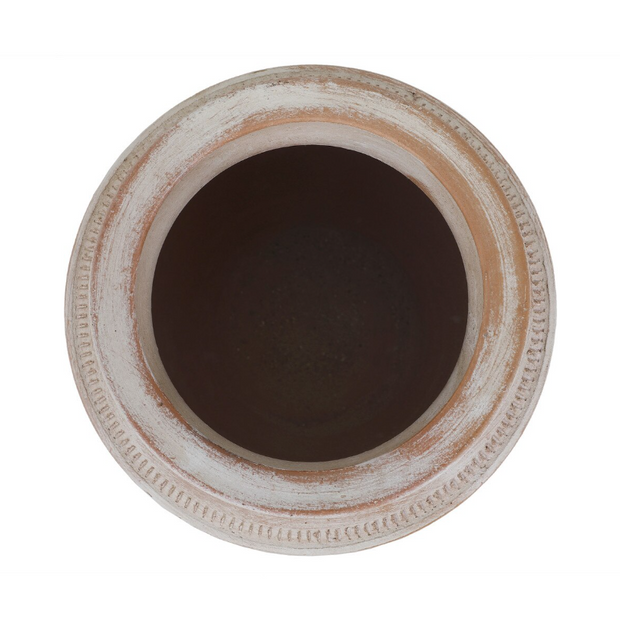 Wide Mouth Clay Vase - Grey