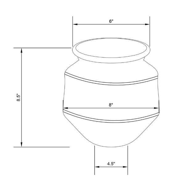 Wide Mouth Clay Vase - Grey