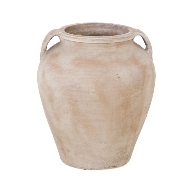 Clay Vase With Handles - Grey