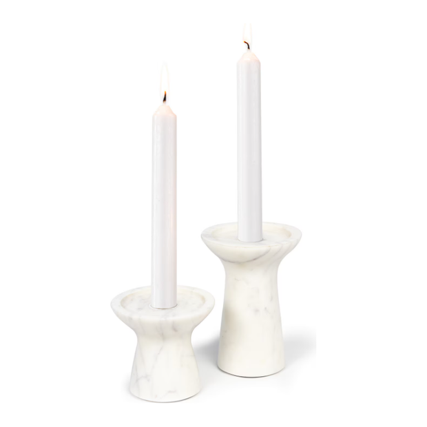S/2 - Klein Marble Candle Holder Set