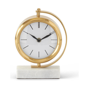 8.25" Round Gold Metal Table Clock