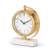 8.25" Round Gold Metal Table Clock