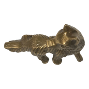 4.25" Antiqued Brass Sly Fox Paperweight Tabletop Decor