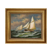 Puritan and Genesta Framed Oil Painting Print On Canvas - 8" x 10"