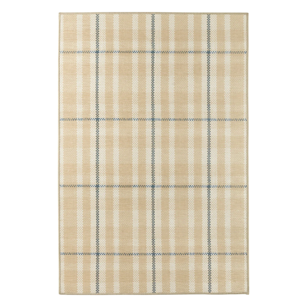 Hallie Plaid Khaki Washable Rug