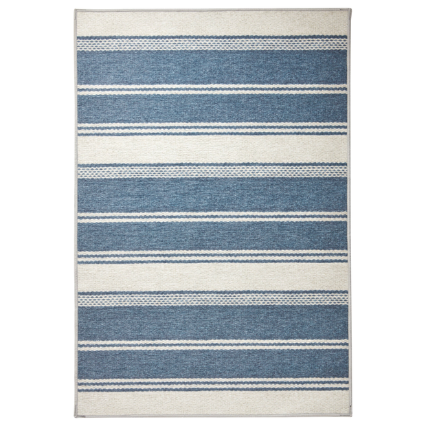 Bowman Stripe Blue Washable Rug