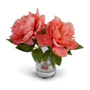 Peony Cutting in Glass 9"H