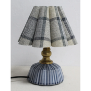 Scalloped Blue Plaid Mini Lamp