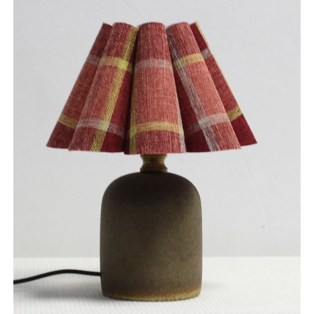 Scalloped Red Plaid Mini Lamp