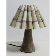 Scalloped Khaki Plaid Mini Lamp