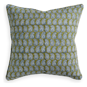 Simrane Moss Azure Linen Cushion