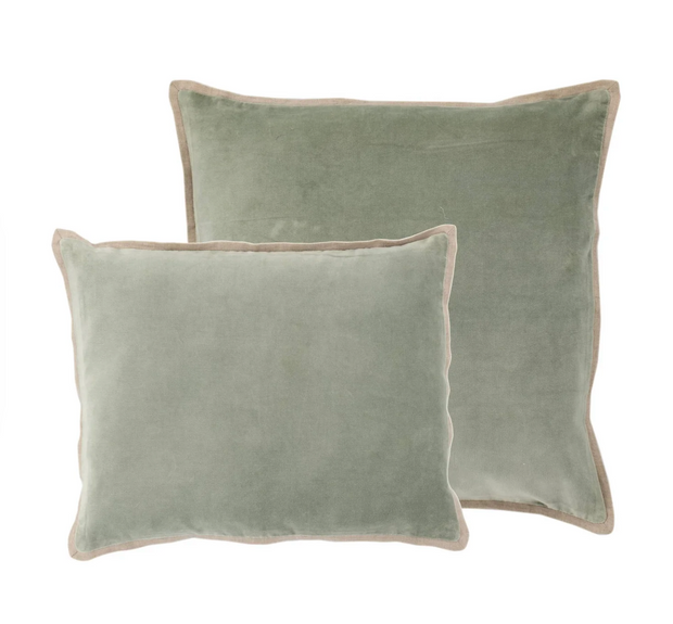 Gehry Velvet/Linen Desert Sage Pillow- 22"x22"