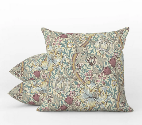 Golden Lily Dusky Plum Outdoor Pillow