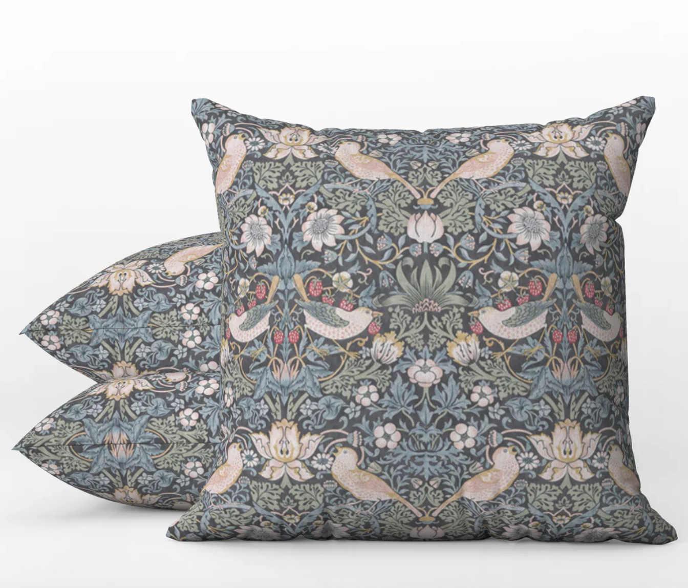 Strawberry Thief Ink Outdoor Pillow