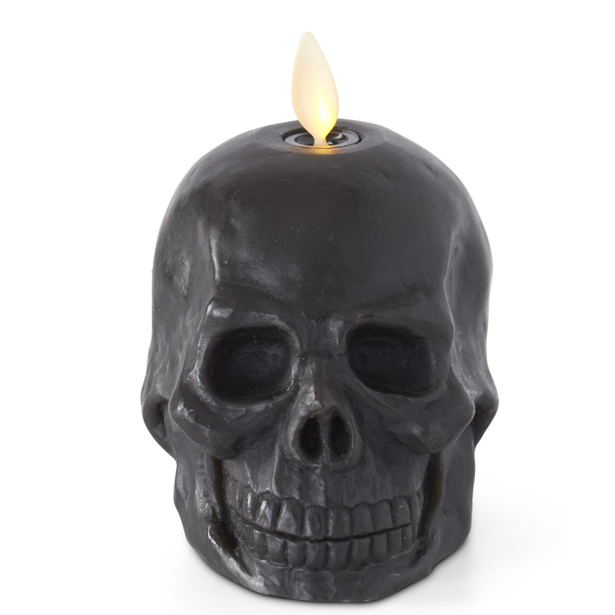 Black Wax Skull Luminara Indoor Candle
