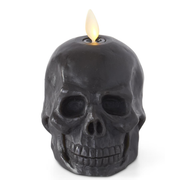 Black Wax Skull Luminara Indoor Candle