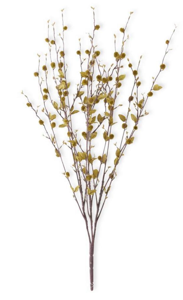 28 in. Green Pussy Willow Branch w/ Mini Foliage