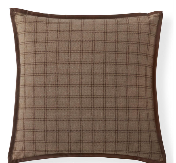 20 inch Tweed Tan & Brown Plaid w/ Leather