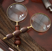 Brass & Dark Wood Magnifying Glass