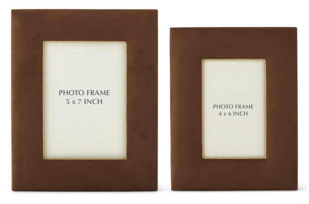 Tan Suede Photo Frames