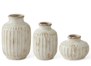 Weathered Cream Bud Vases