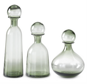 Green Glass Vases with Stopper