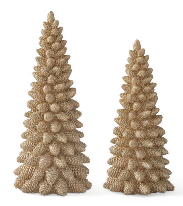 Gold Glittered Pinecone Trees