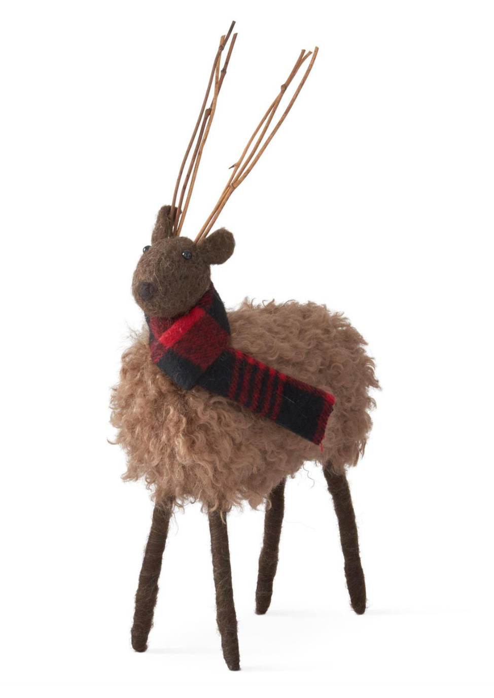 Brown Wool Deer w/ Stick Antlers
