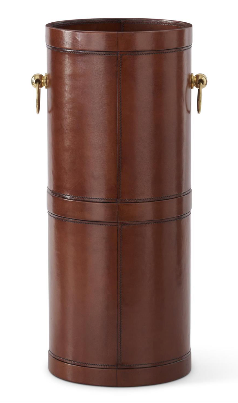 Brown Leather Umbrella Stand