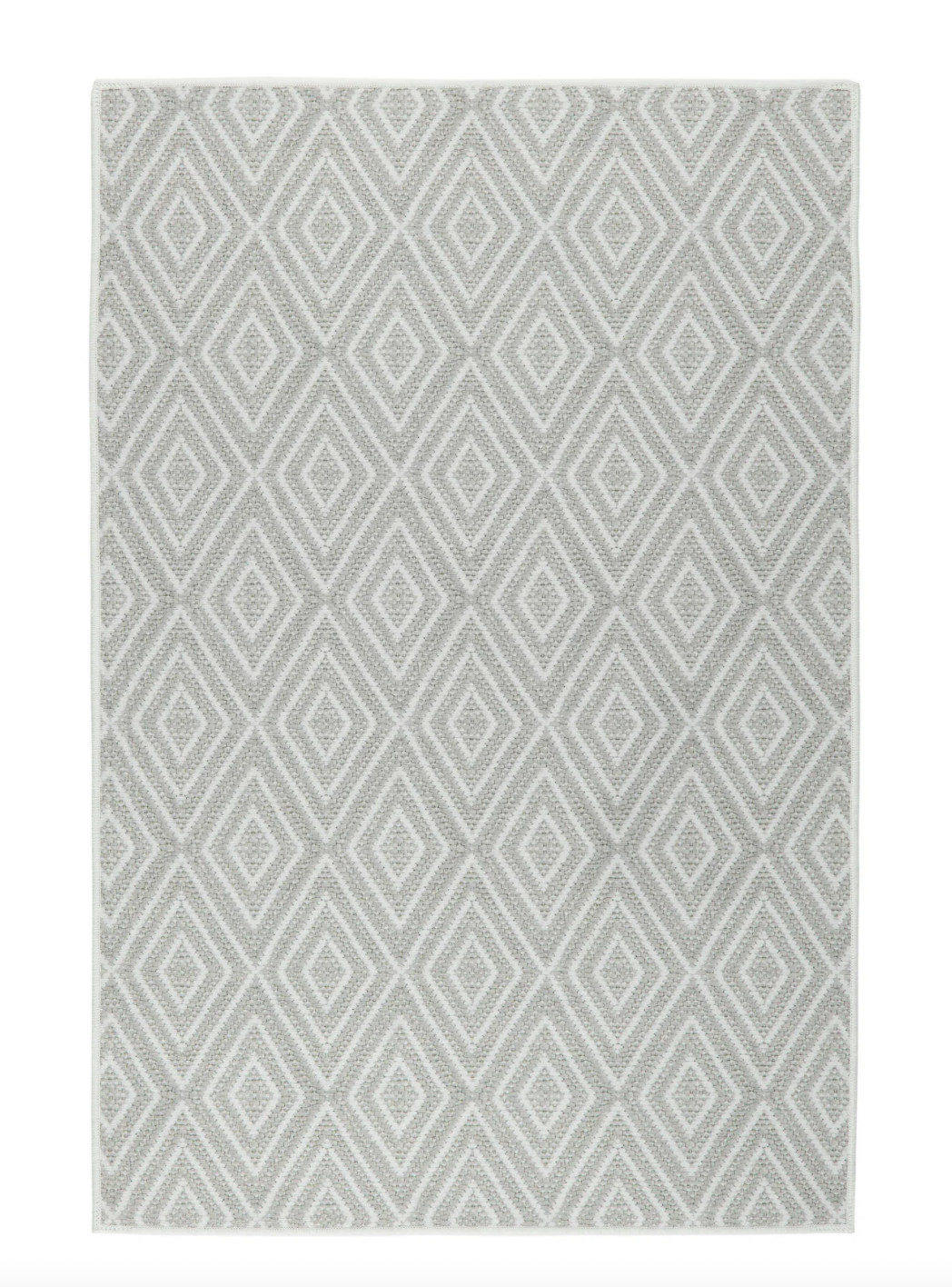 Diamond Machine Washable Rug - Platinum/ White