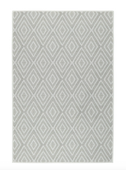 Diamond Machine Washable Rug - Platinum/ White