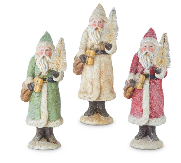 8.5 inch Glittered Santa