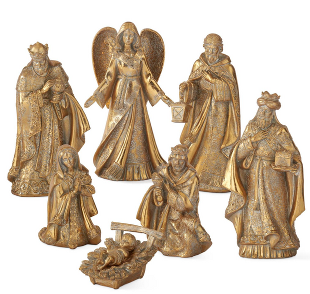 Set of 7 Gold Nativity
