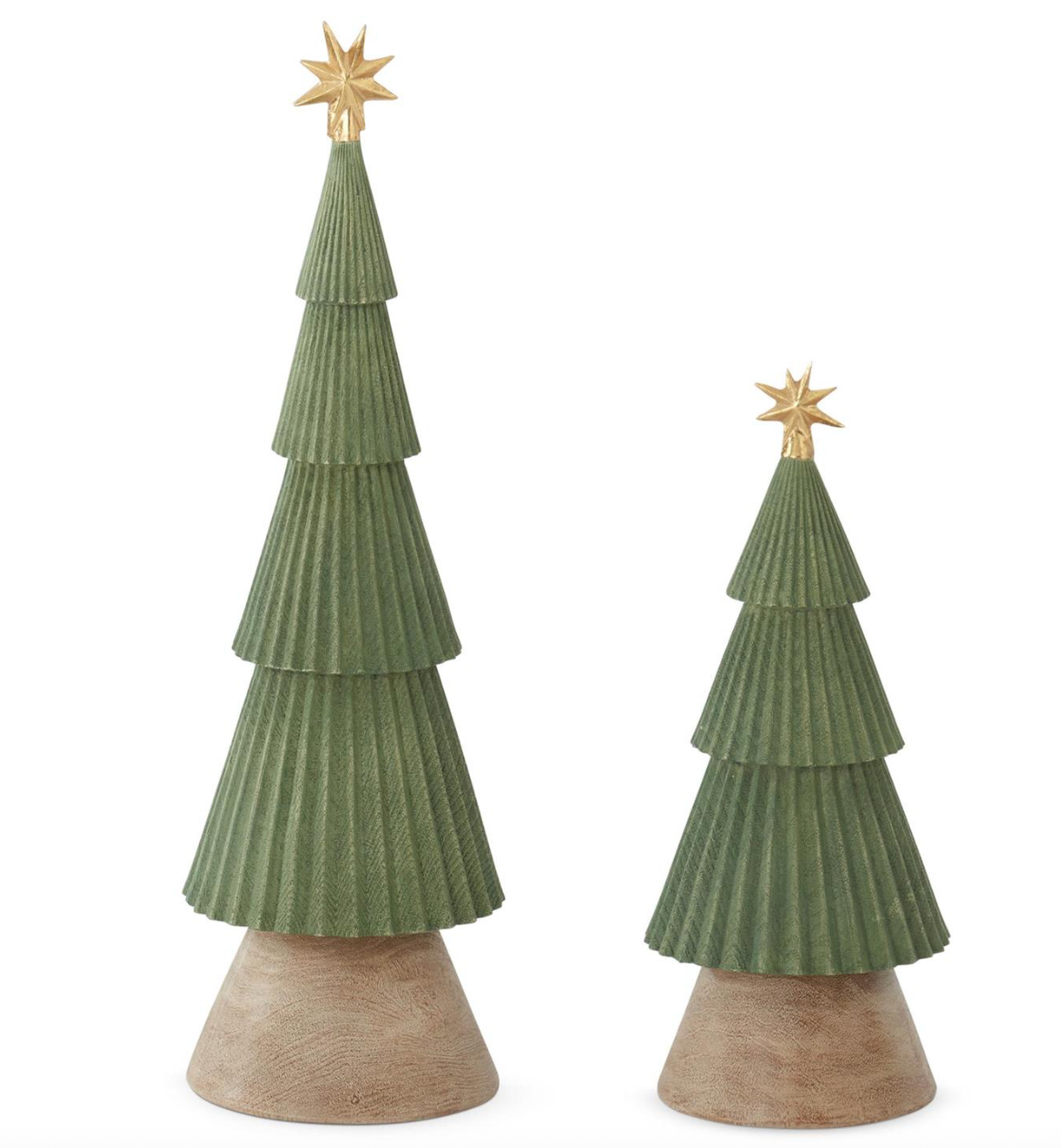 S/2 Green & Wood Accordion Trees