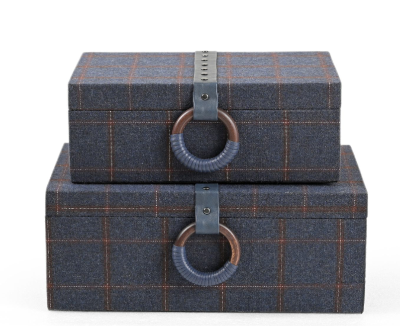 Blue Tweed Box