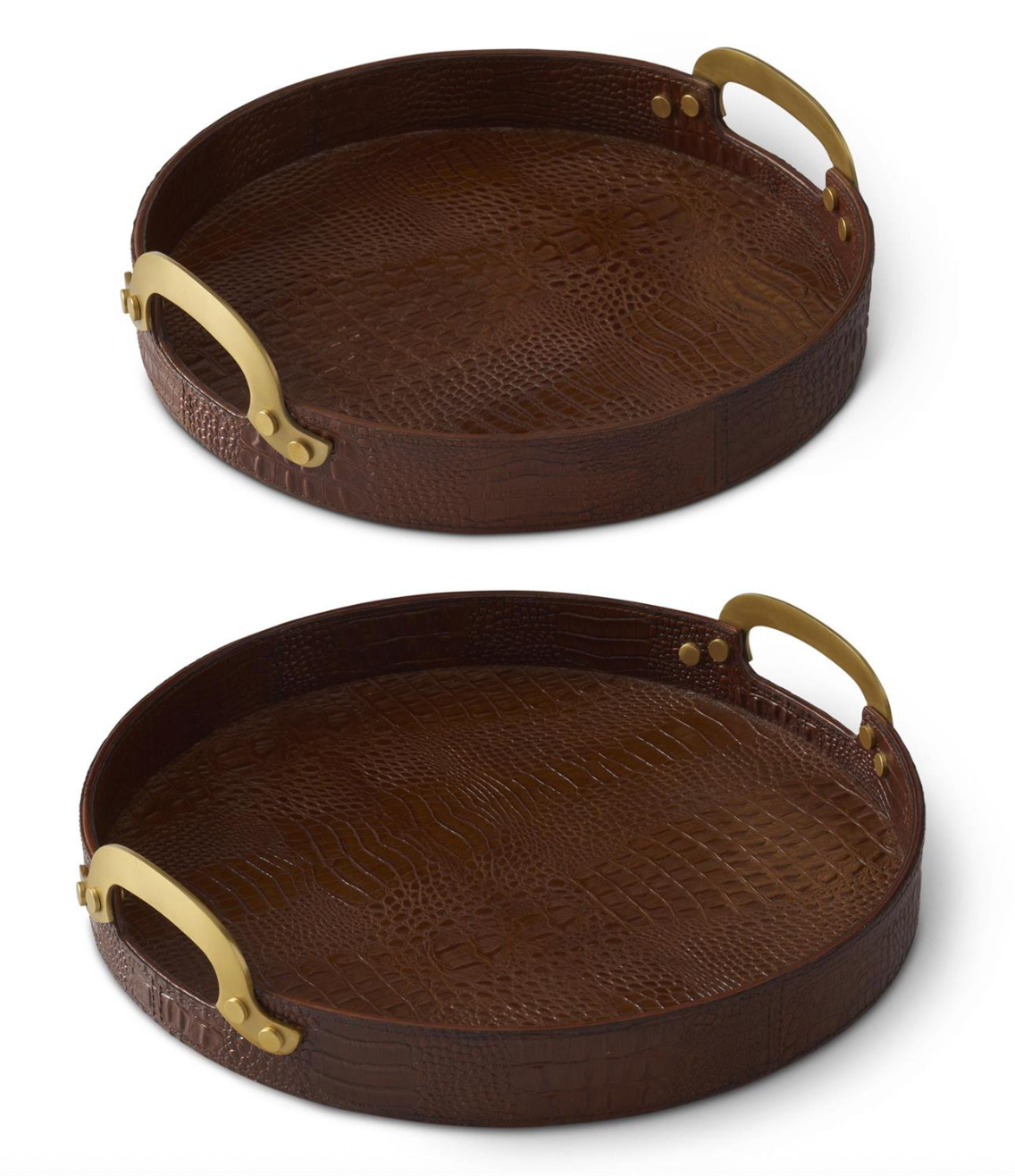 Alligator Embossed Brown Tray
