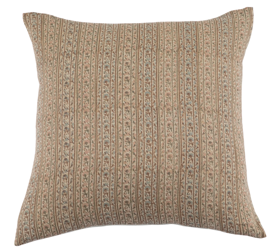 Etna Multi Hand Block-Printed Linen Pillow