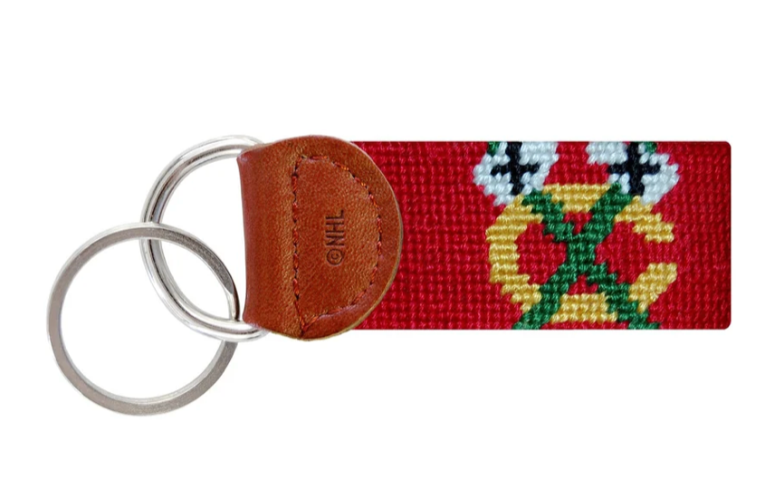 Blackhawks Needlepoint Key Fob