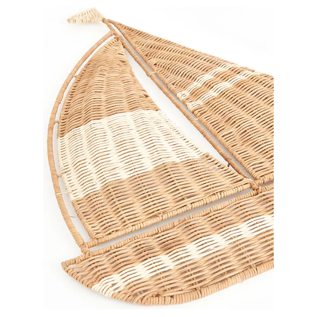 Rattan Sailboat Wall Decoration