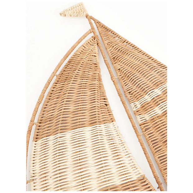 Rattan Sailboat Wall Decoration